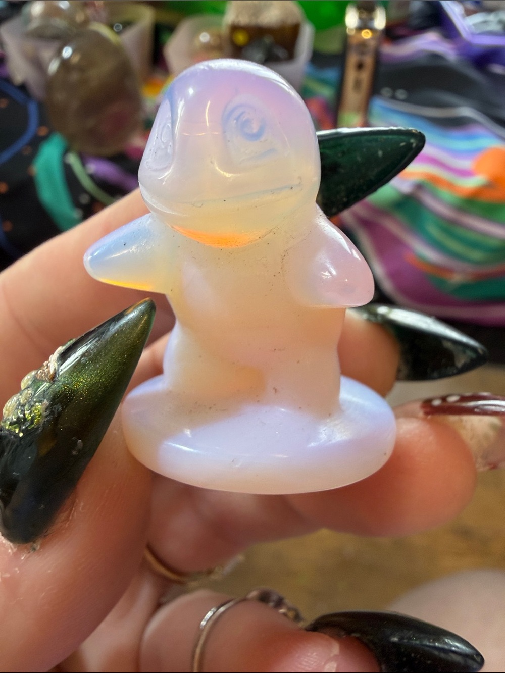 Pink Opalite squirtle pokemon - Iridescent White Accent